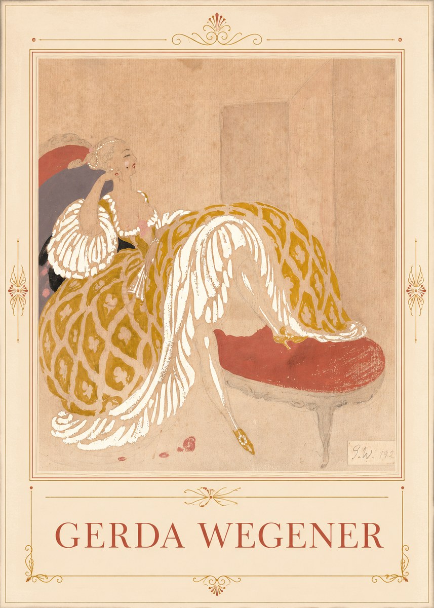 Gerda Wegener Woman in Yellow Dress No5 - Póster