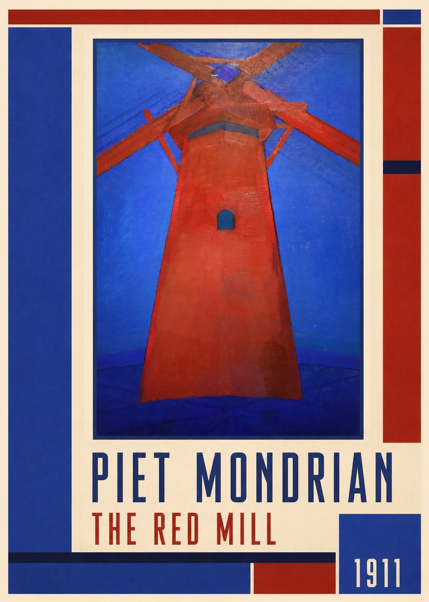 Piet Mondrian The Red Mill No1 - Póster