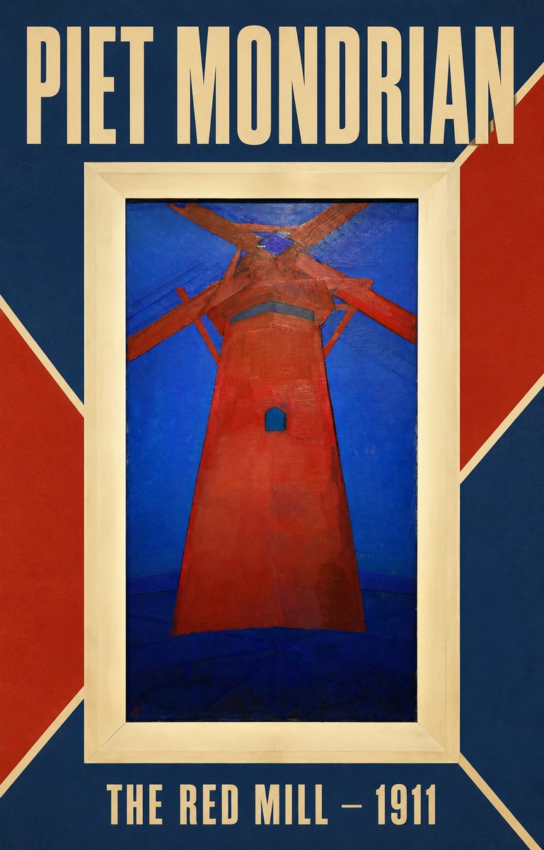 Piet Mondrian The Red Mill No3 - Póster