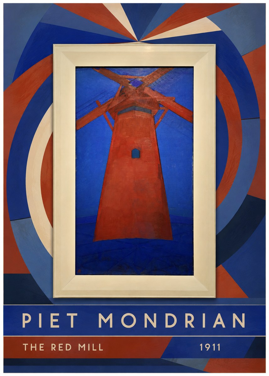 Piet Mondrian The Red Mill No6 - Póster