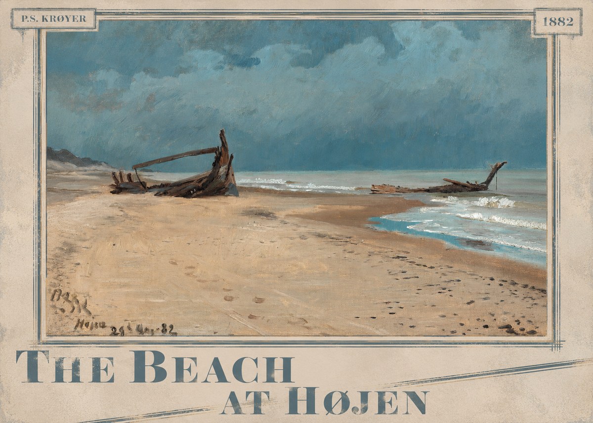 P.S. Krøyer The Beach at Højen No5 - Póster