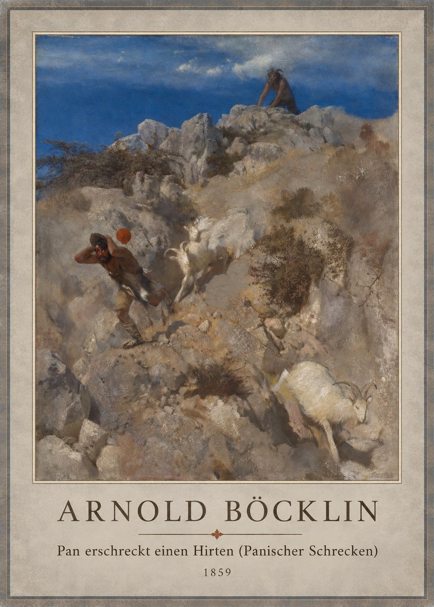 Arnold Böcklin Pan Erschreckt Einen Hirten (Panischer Schrecken) No1 - Póster