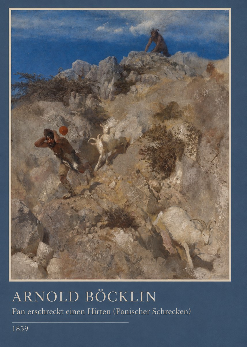 Arnold Böcklin Pan Erschreckt Einen Hirten (Panischer Schrecken) No3 - Póster