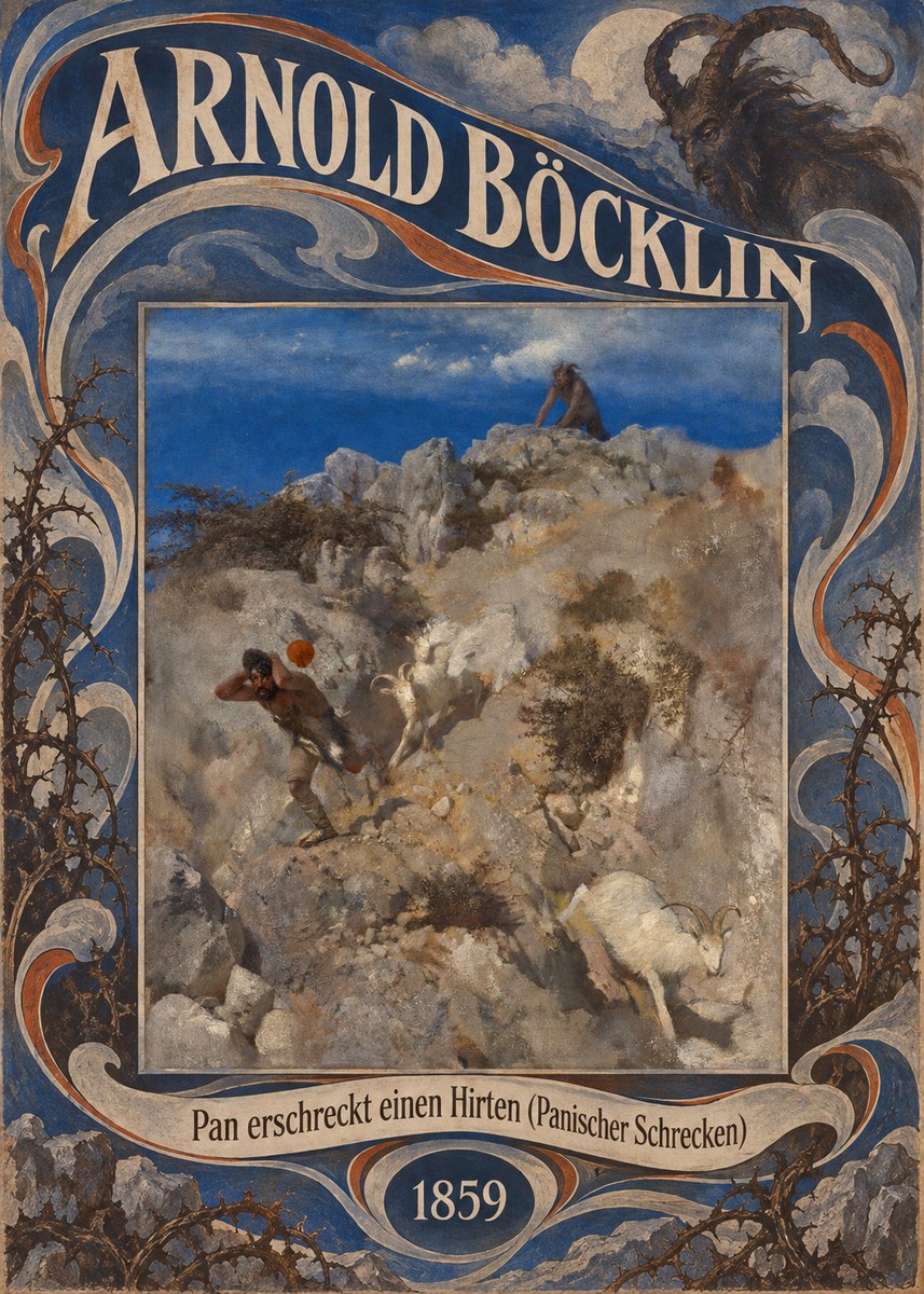 Arnold Böcklin Pan Erschreckt Einen Hirten (Panischer Schrecken) No6 - Póster