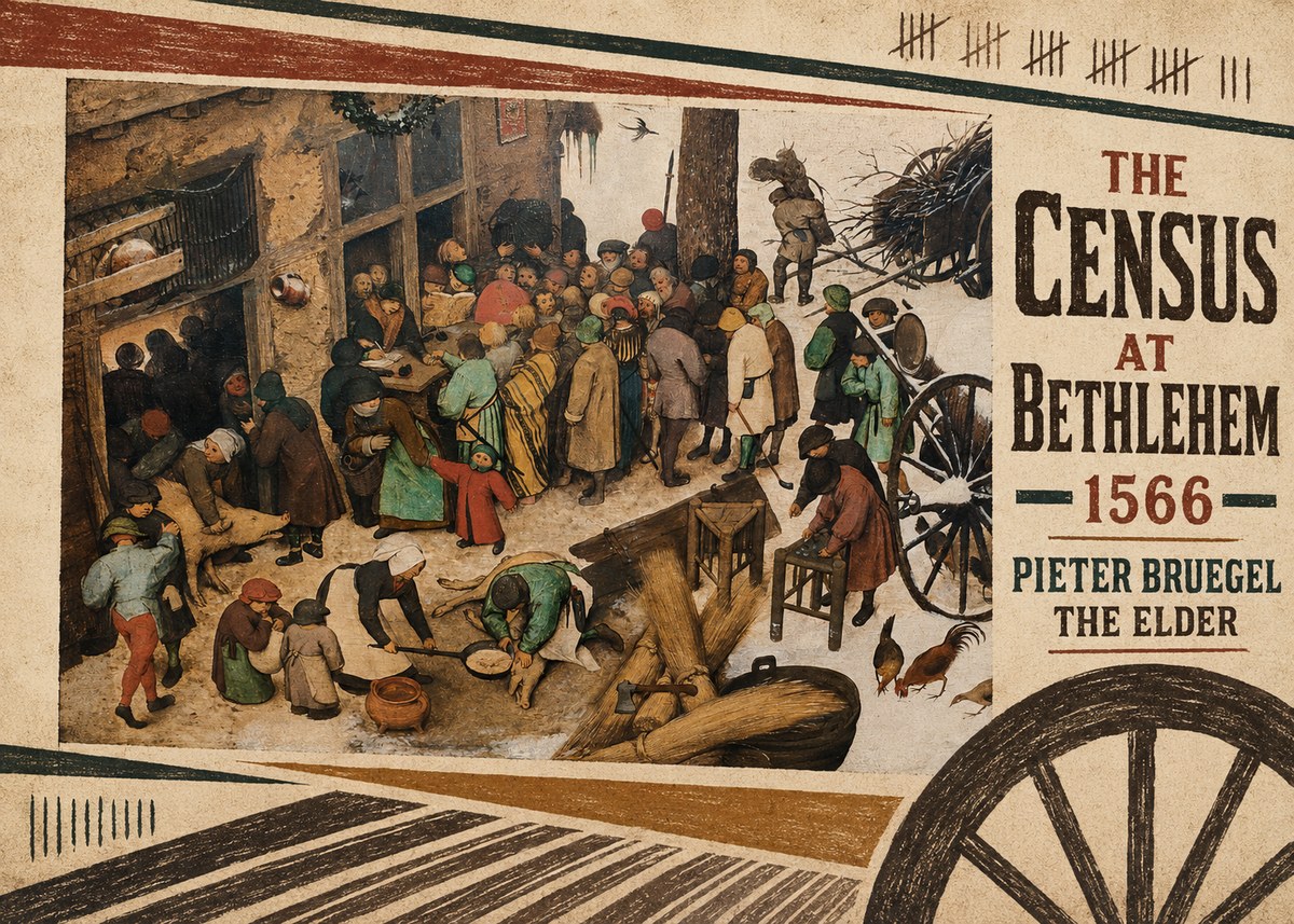 Pieter Bruegel The Census at Bethlehem III No6 - Póster