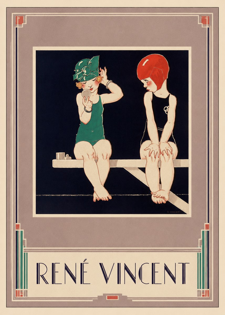 René Vincent At the Poolside No1 - Póster