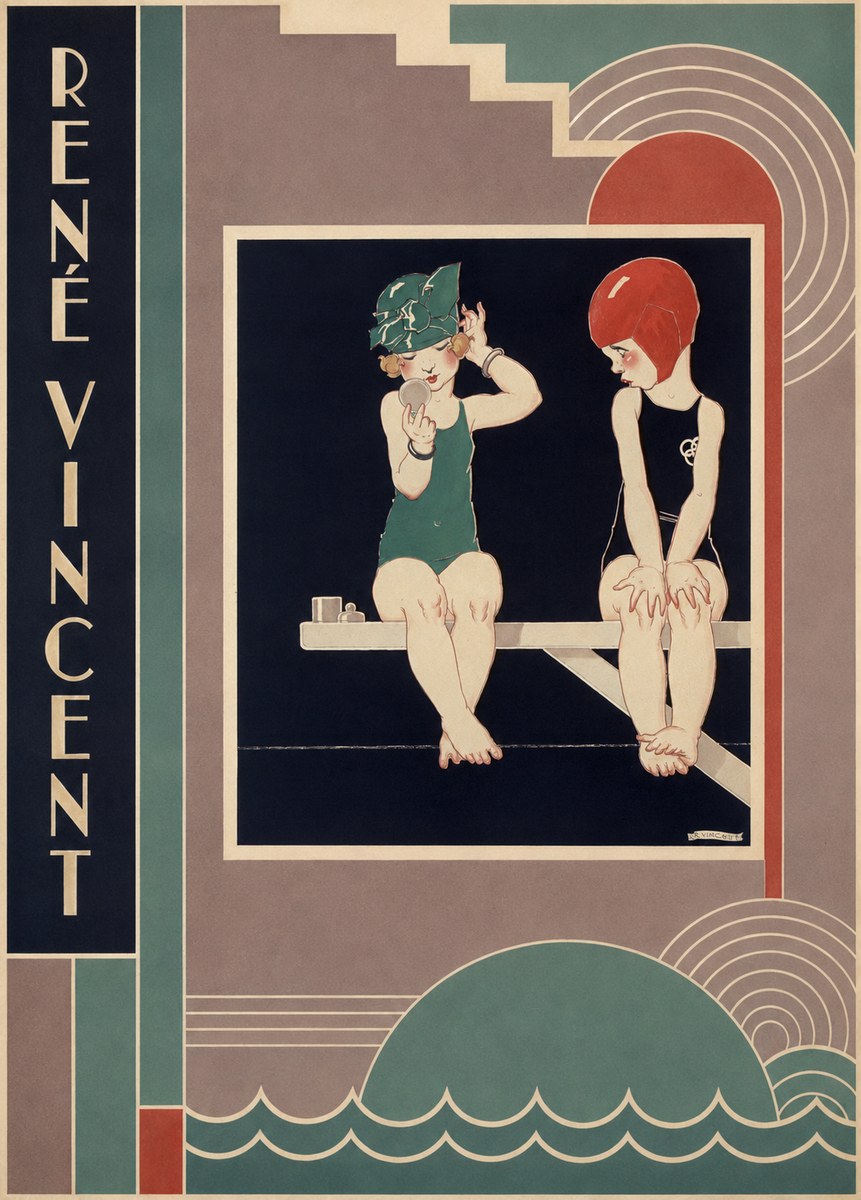 René Vincent At the Poolside No2 - Póster
