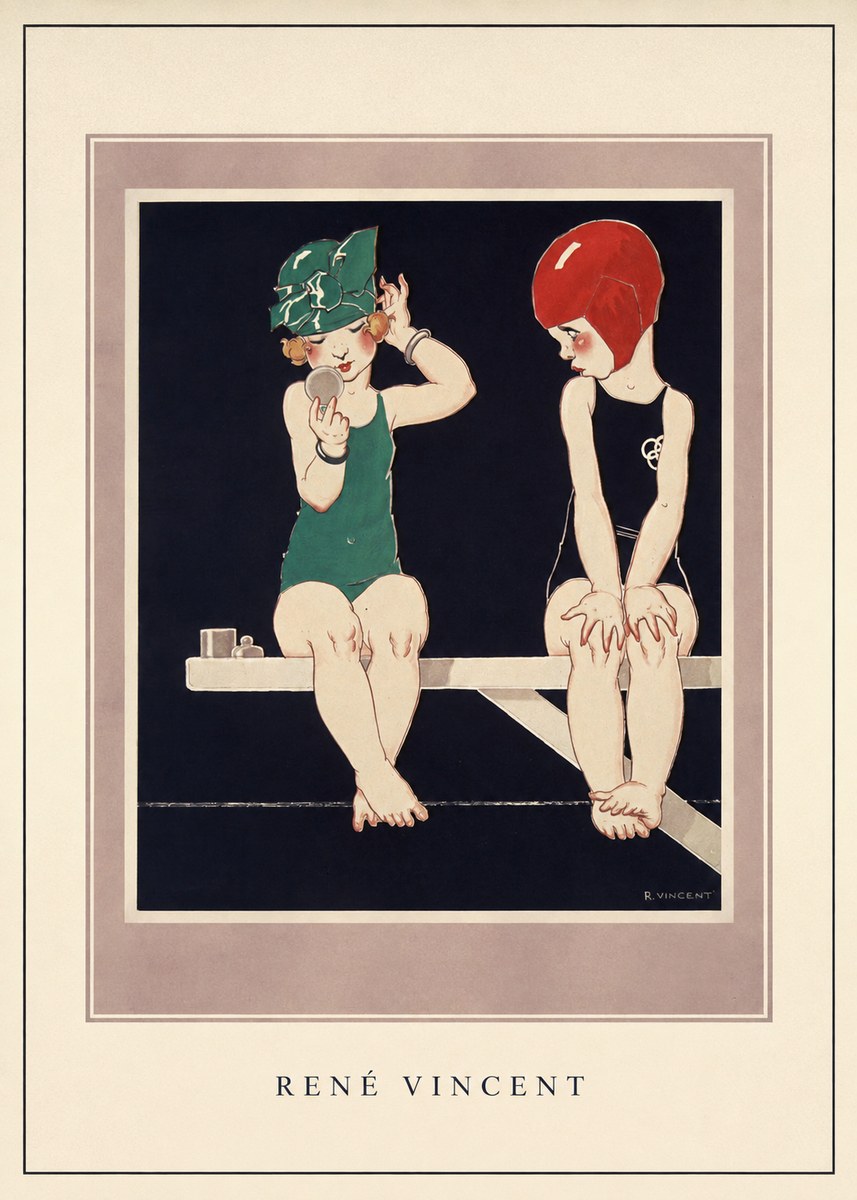 René Vincent At the Poolside No5 - Póster