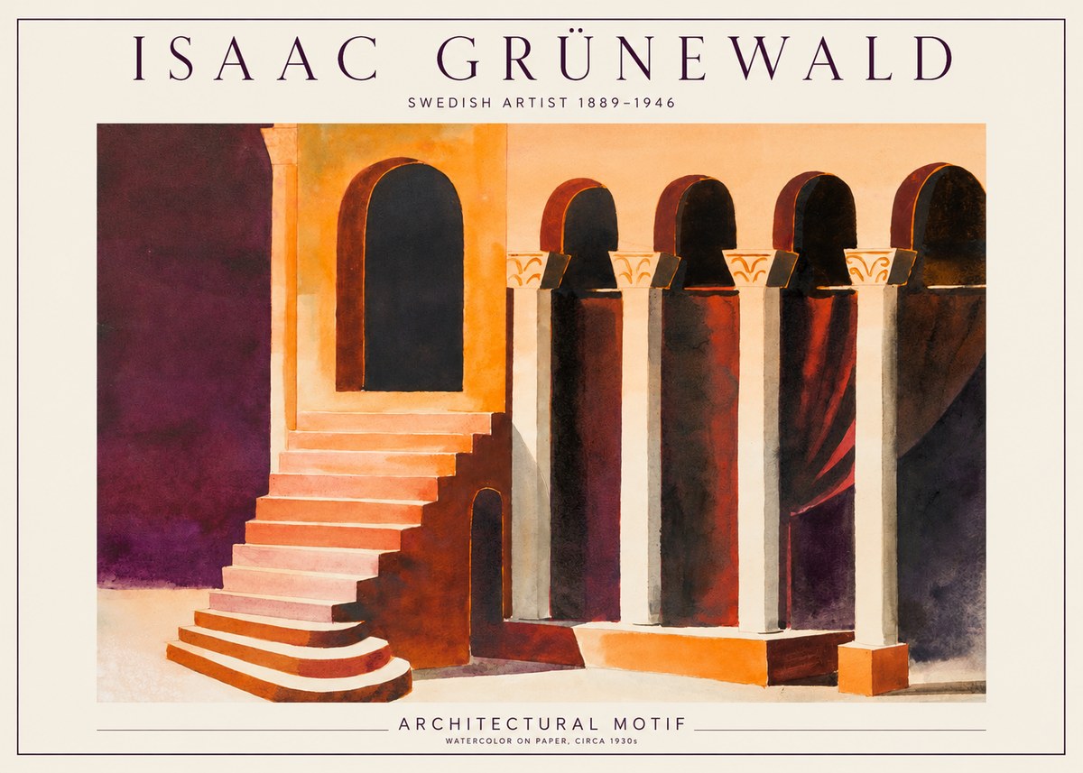 Isaac Grünewald Architectural Motif III No1 - Póster