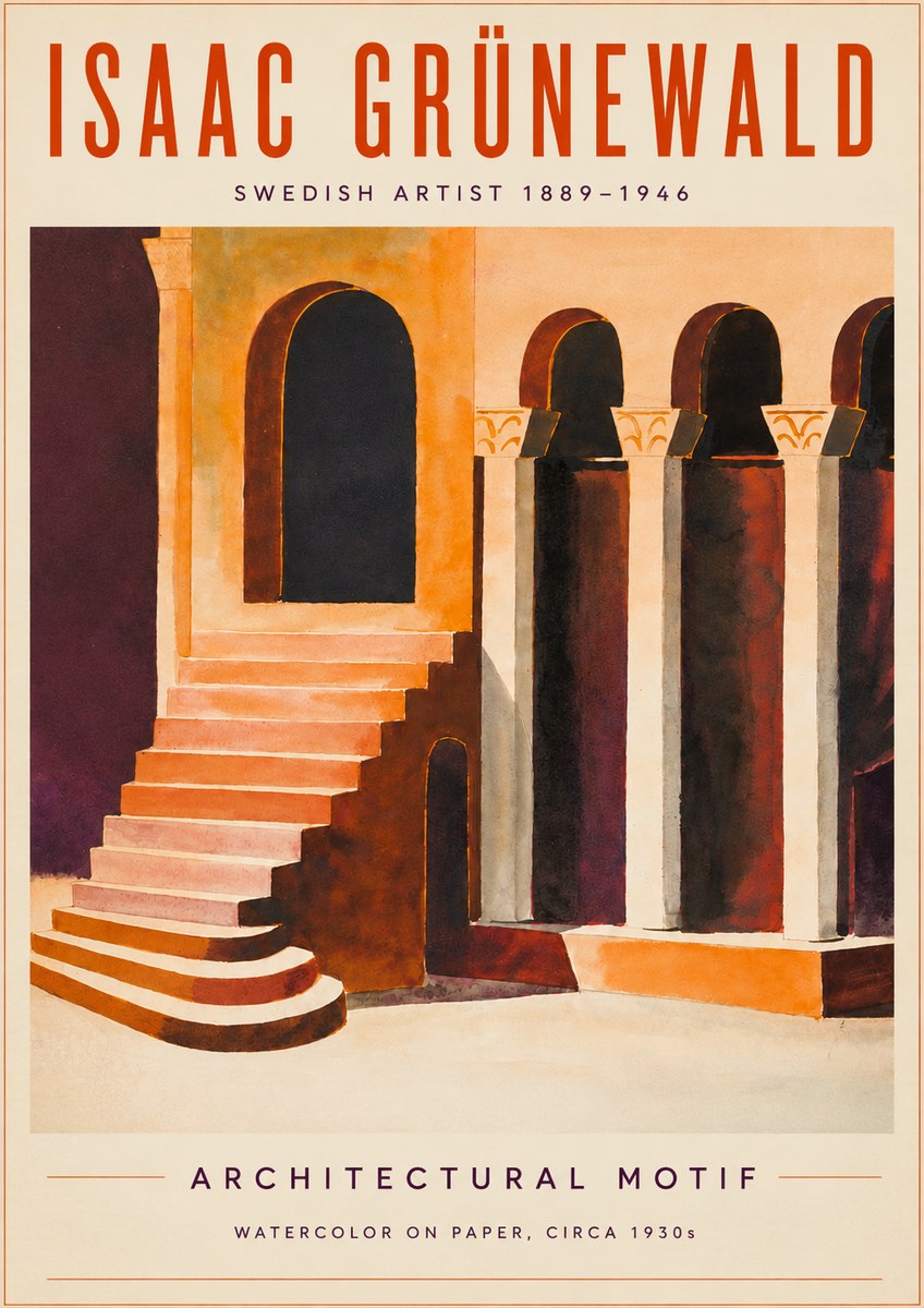 Isaac Grünewald Architectural Motif III No3 - Póster