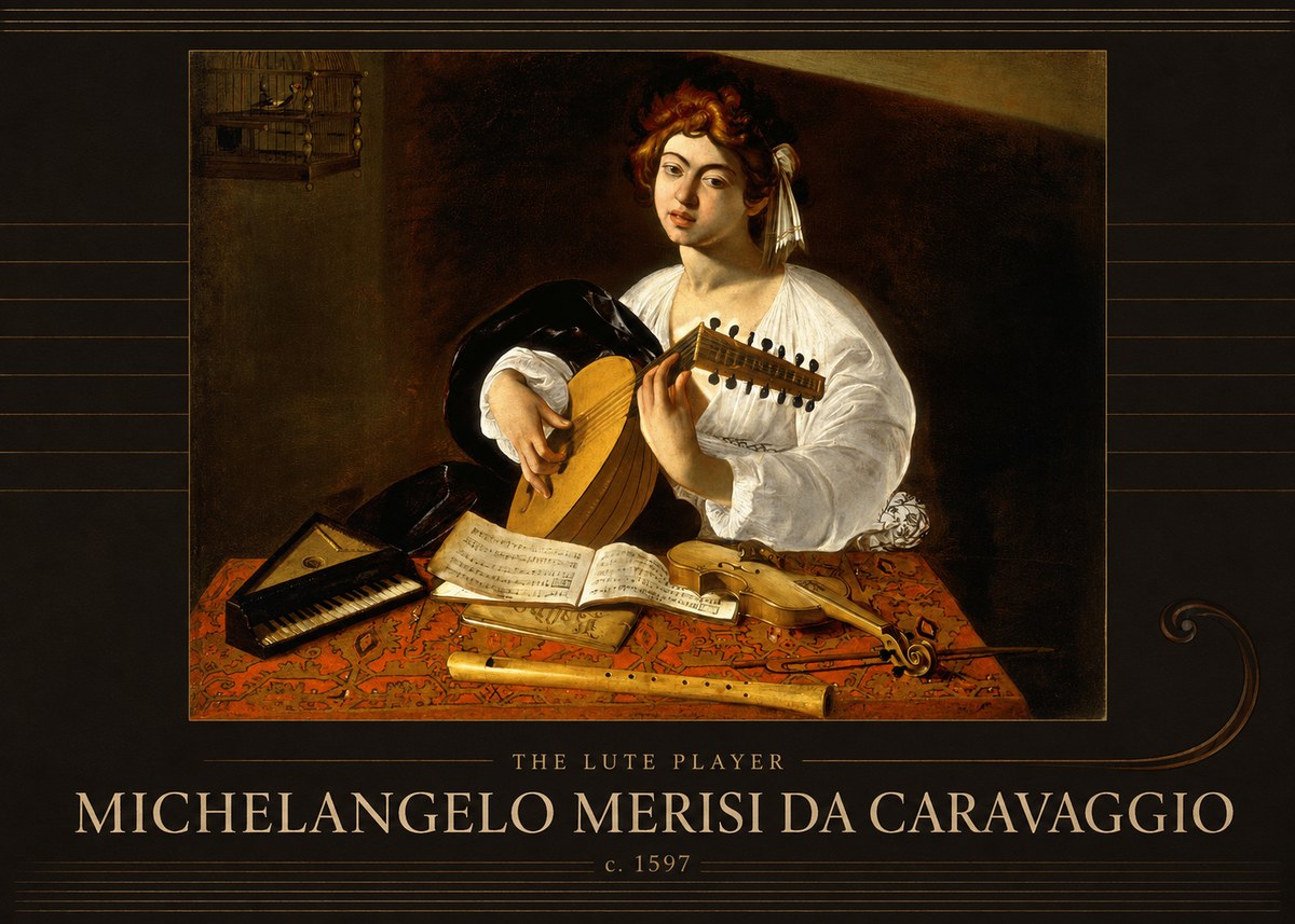 Michelangelo Merisi da Caravaggio The Lute Player No3 - Póster