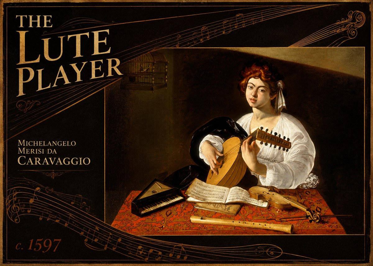Michelangelo Merisi da Caravaggio The Lute Player No5 - Póster
