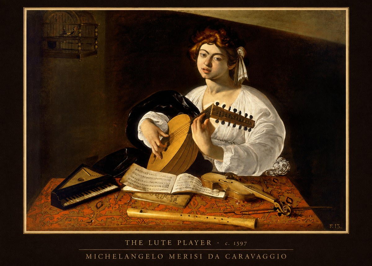Michelangelo Merisi da Caravaggio The Lute Player No6 - Póster