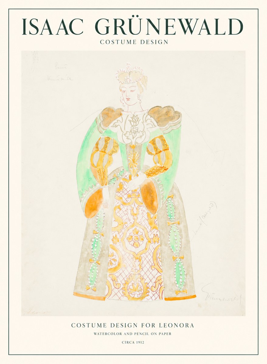 Isaac Grünewald Costume Design for Leonora No1 - Póster