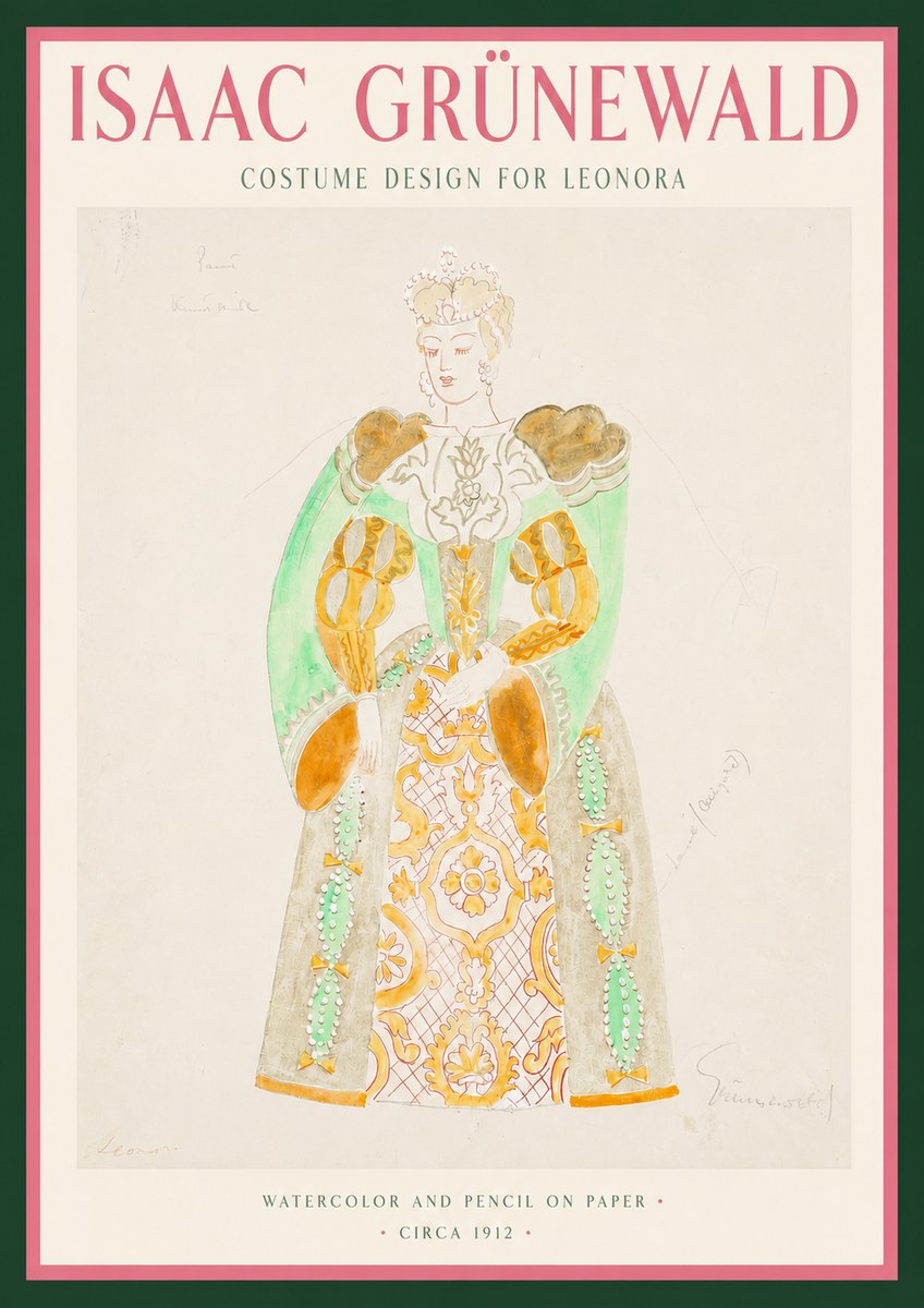 Isaac Grünewald Costume Design for Leonora No3 - Póster