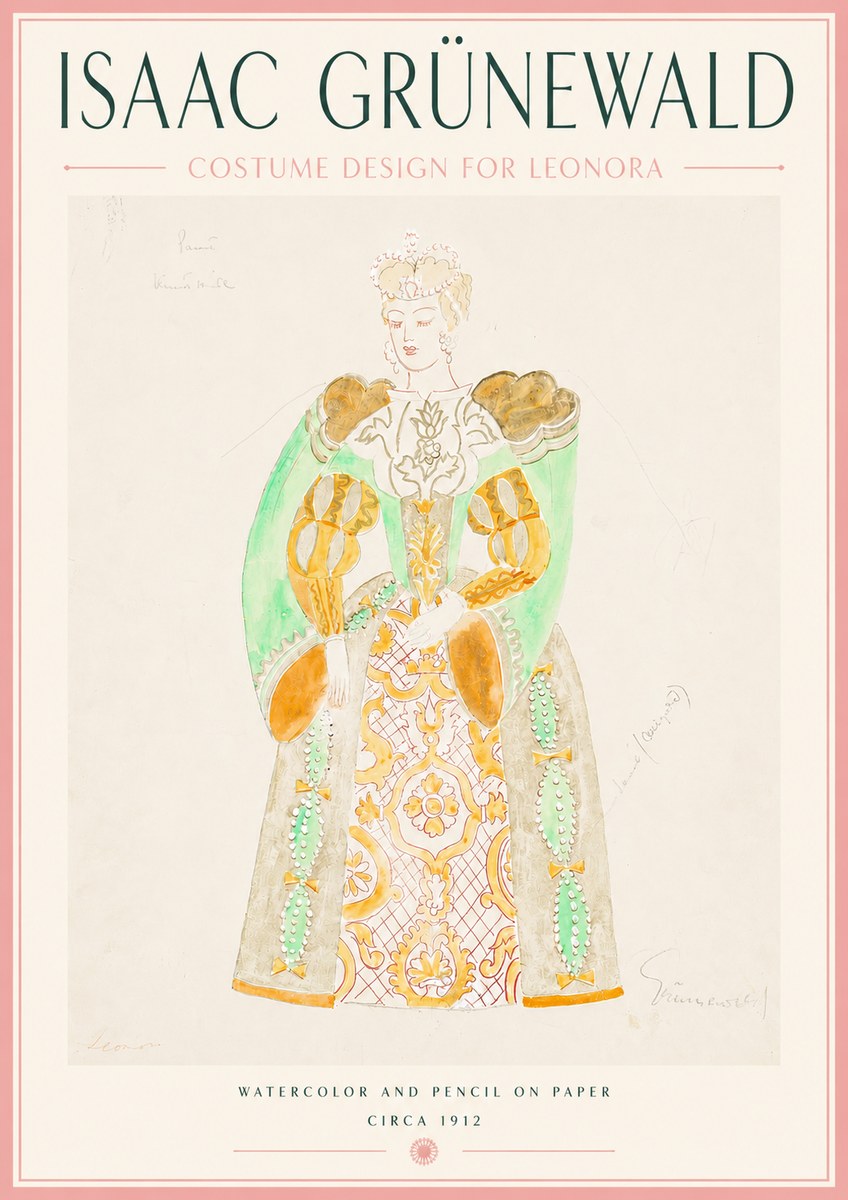 Isaac Grünewald Costume Design for Leonora No5 - Póster