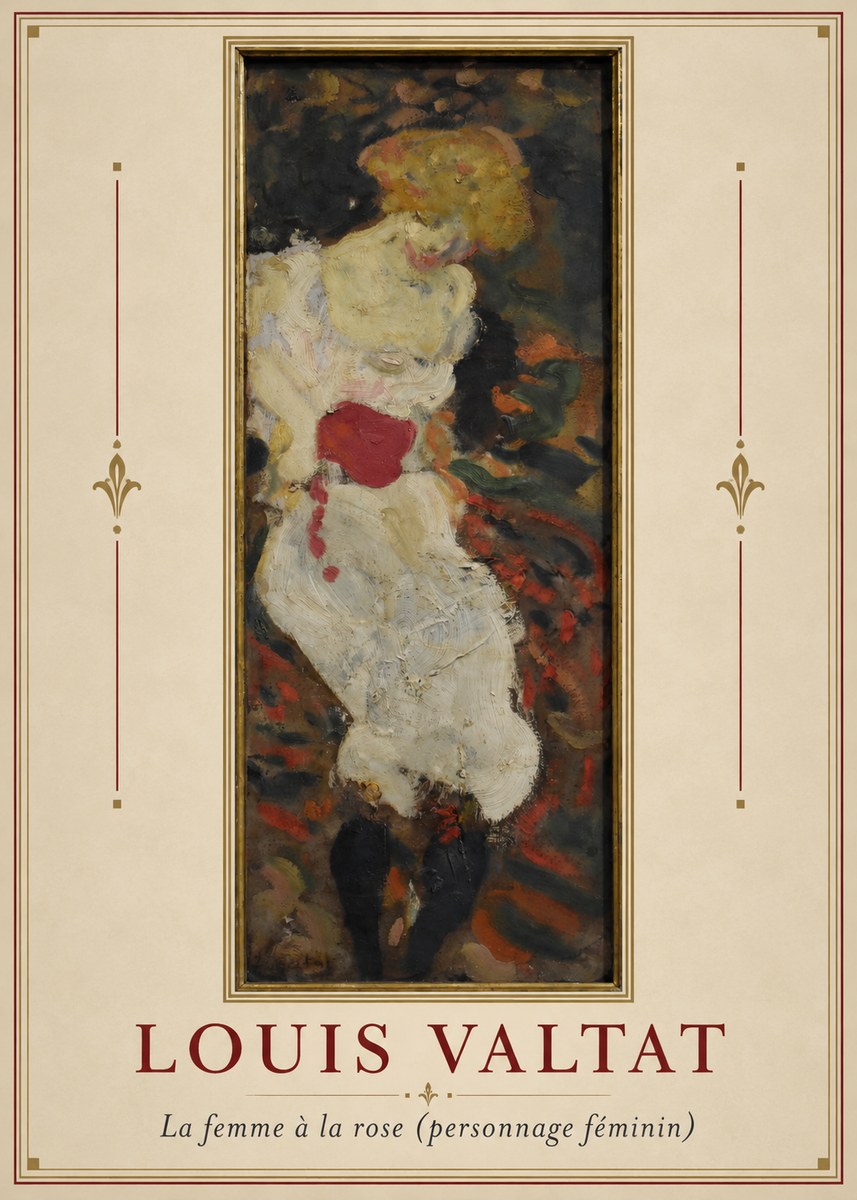 Louis Valtat La Femme À La Rose (Personnage Féminin) No2 - Póster