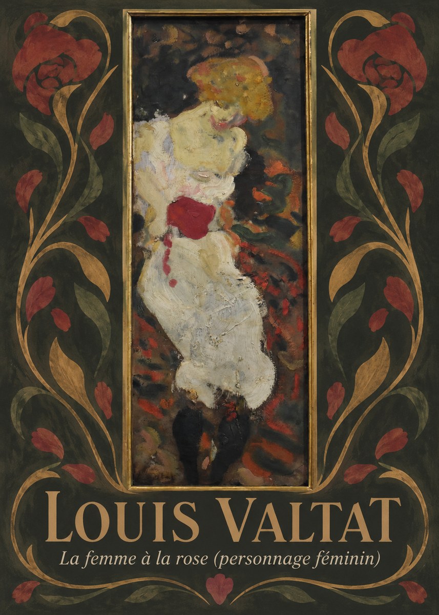 Louis Valtat La Femme À La Rose (Personnage Féminin) No6 - Póster