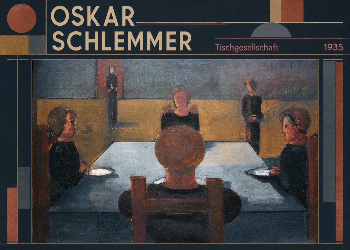 Oskar Schlemmer Tischgesellschaft No3 - Póster