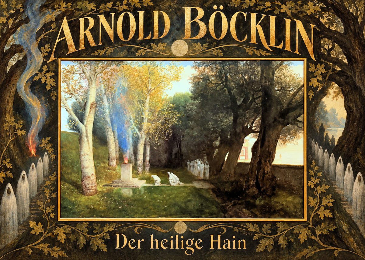 Arnold Böcklin Der Heilige Hain II No6 - Póster