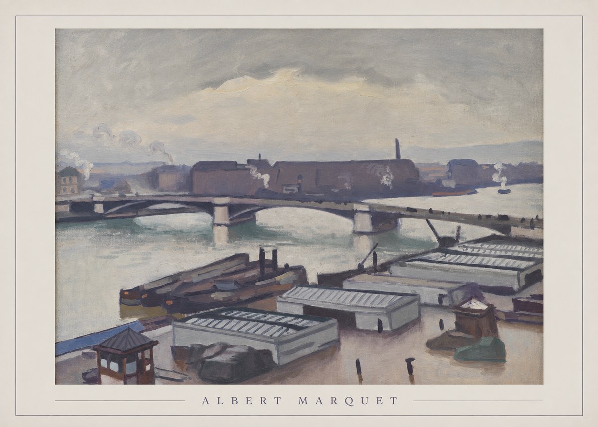 Albert Marquet River Scene, Paris No3 - Póster