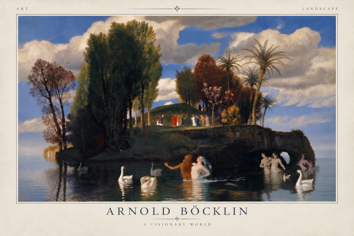 Arnold Böcklin The Island of Life No5 - Póster