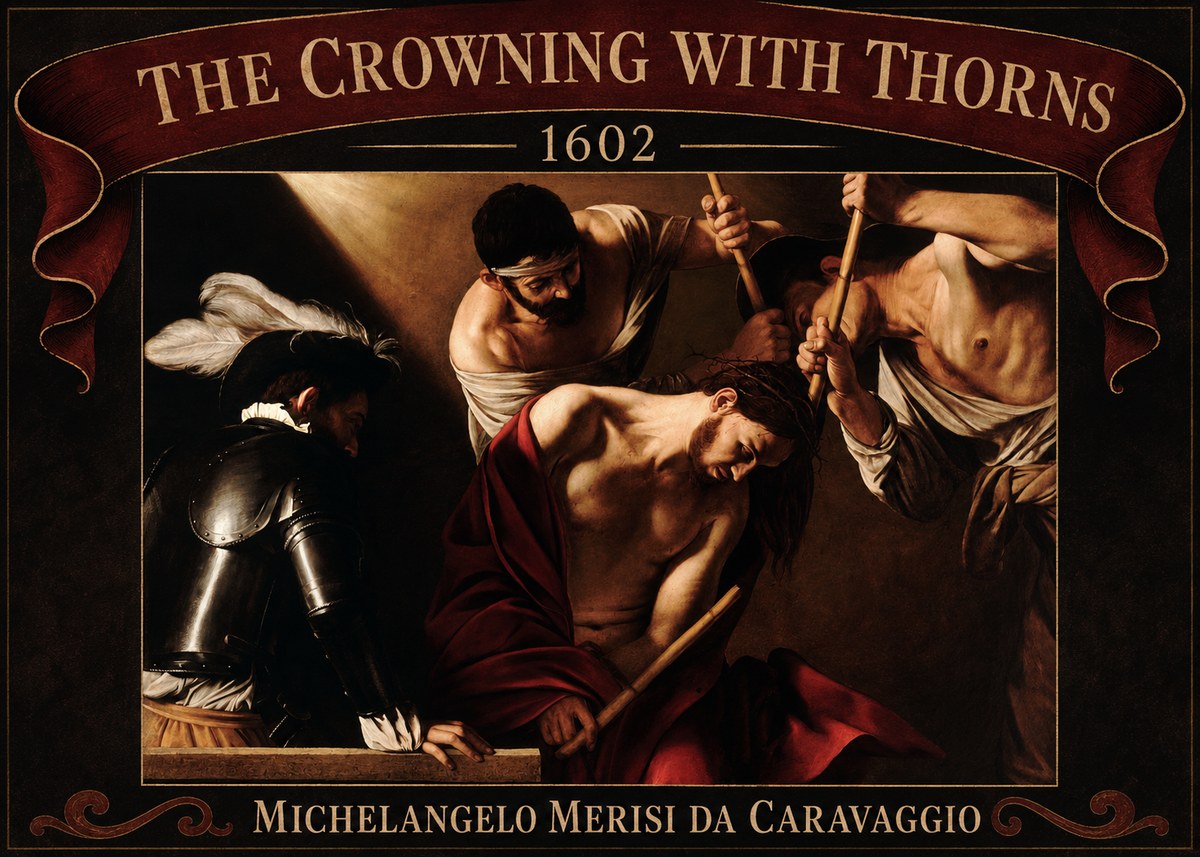 Michelangelo Merisi da Caravaggio The Crowning with Thorns II No4 - Póster