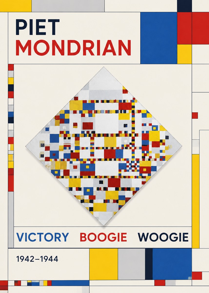 Piet Mondrian Victory Boogie Woogie No1 - Póster