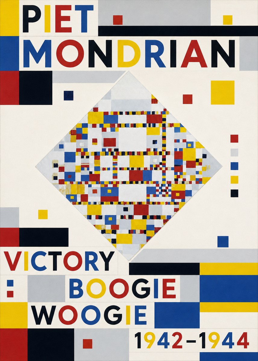 Piet Mondrian Victory Boogie Woogie No3 - Póster