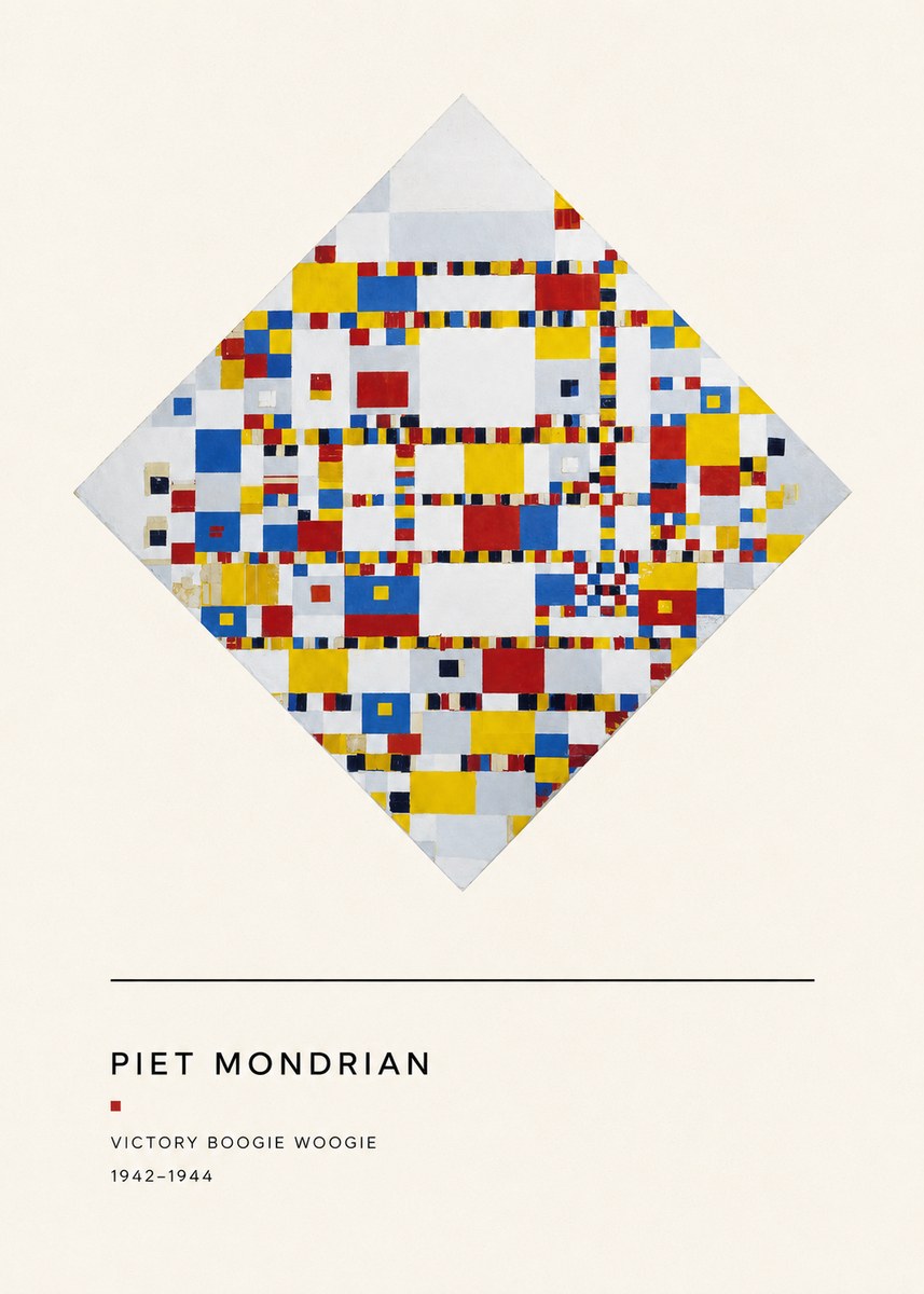 Piet Mondrian Victory Boogie Woogie No4 - Póster