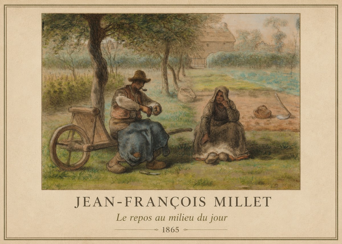 Jean-François Millet Le Repos Au Milieu Du Jour No1 - Póster
