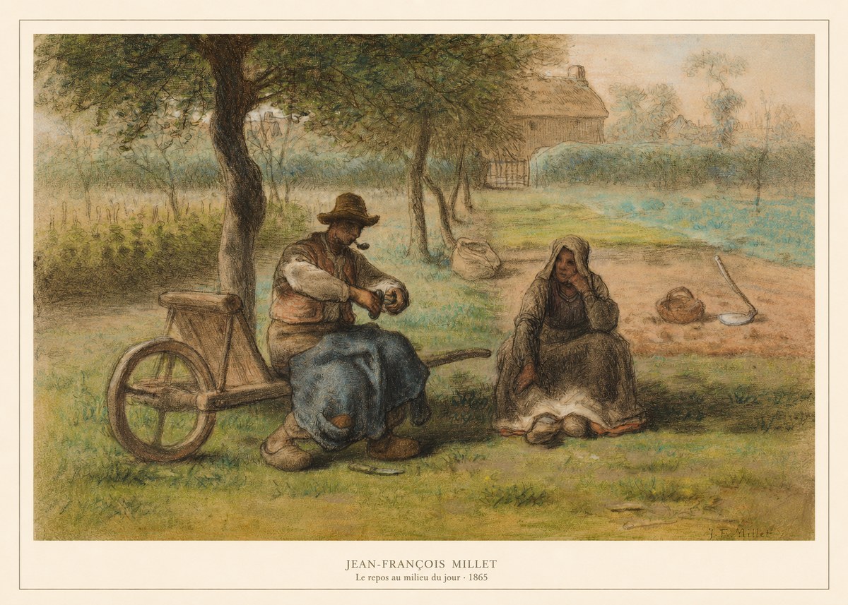 Jean-François Millet Le Repos Au Milieu Du Jour No5 - Póster