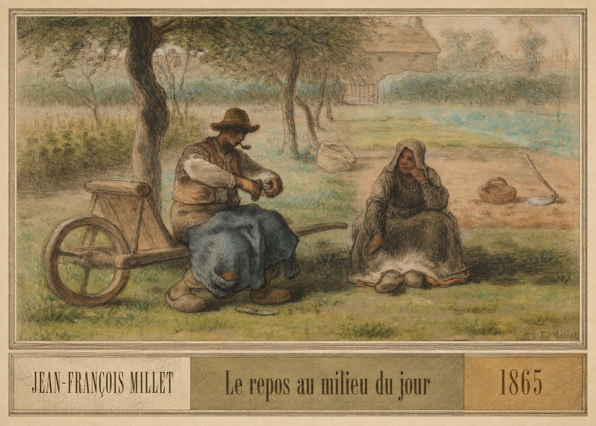Jean-François Millet Le Repos Au Milieu Du Jour No6 - Póster