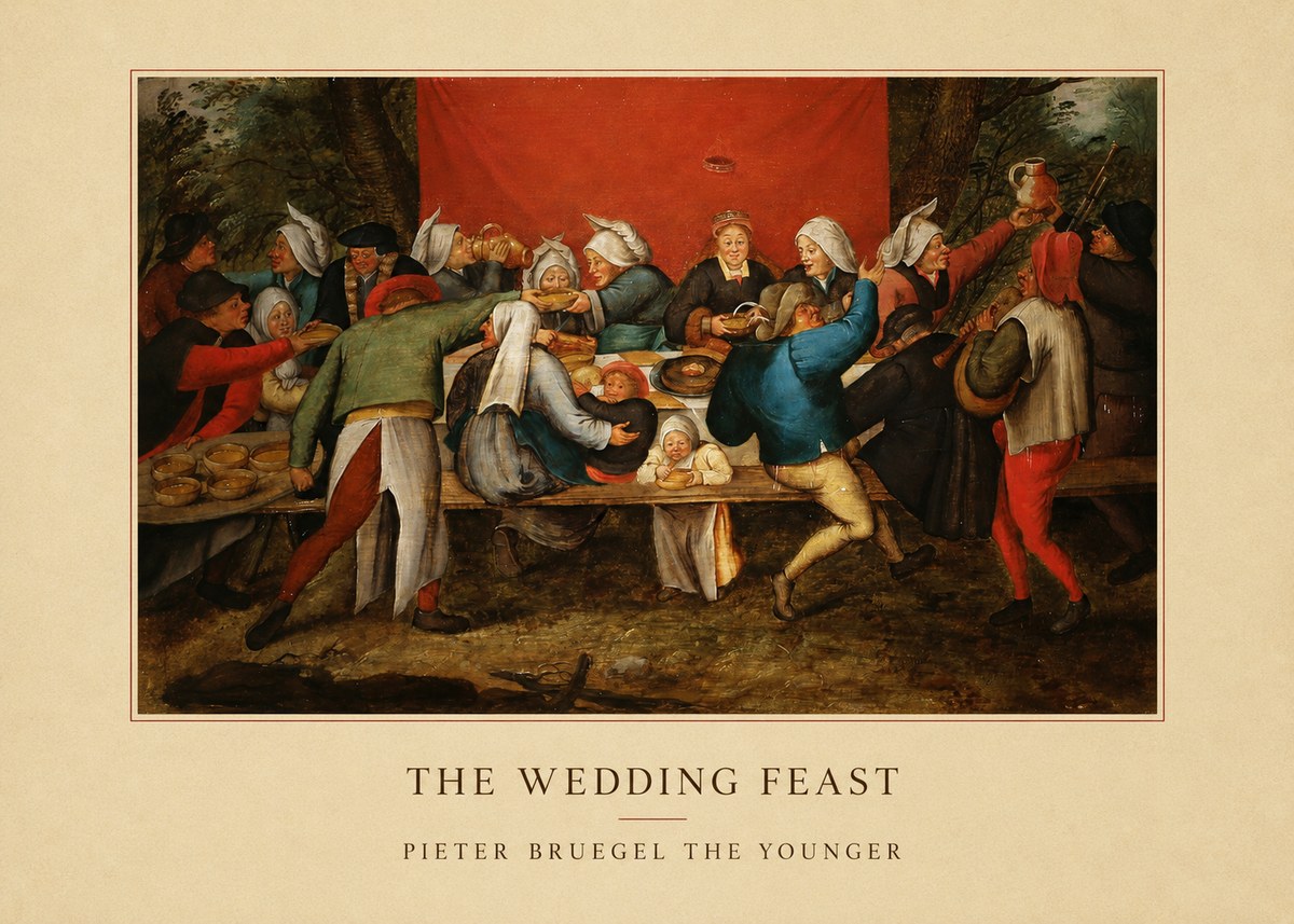 Pieter Bruegel The Wedding Feast No4 - Póster