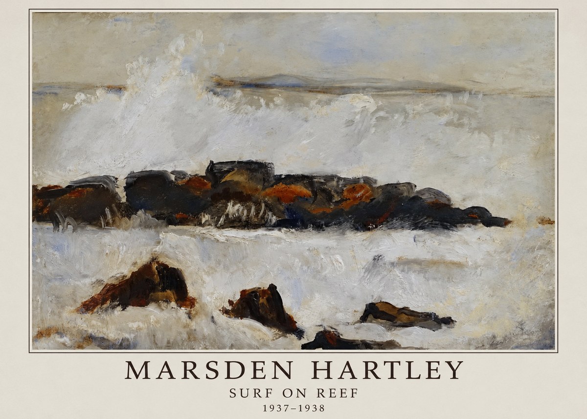 Marsden Hartley Surf on Reef No3 - Póster