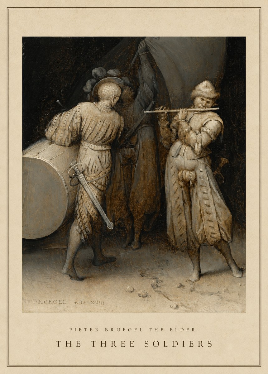 Pieter Bruegel The Three Soldiers No4 - Póster