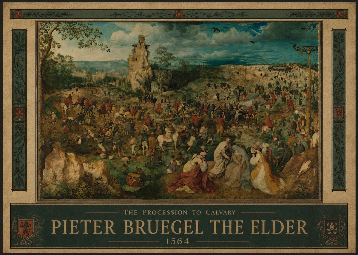 Pieter Bruegel The Processsson to Calvary No3 - Póster