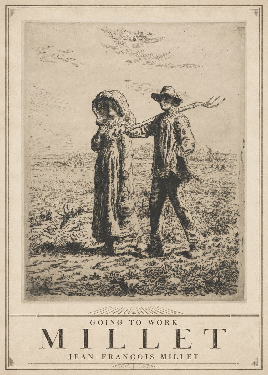 Jean-François Millet Going to Work No3 - Póster
