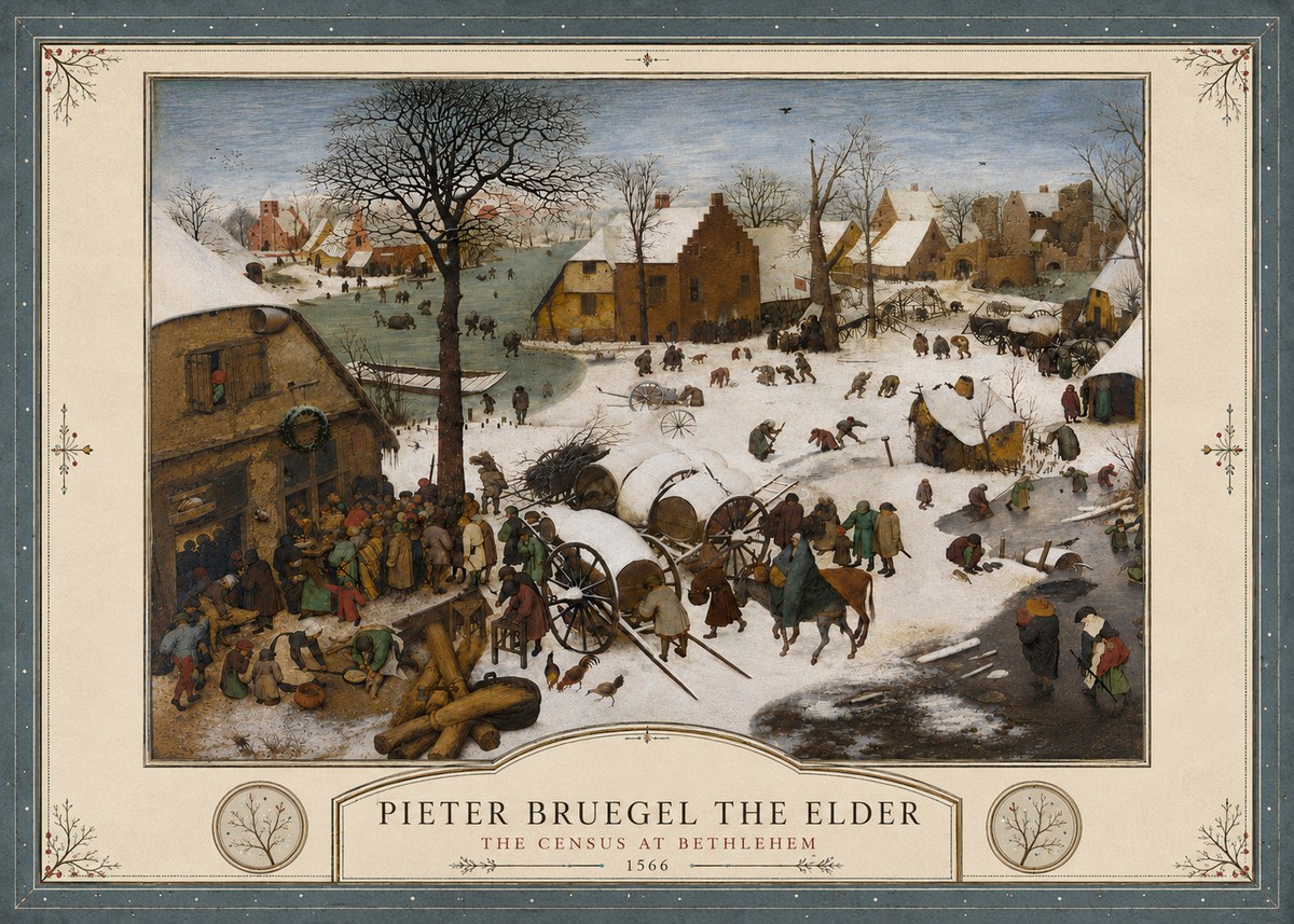 Pieter Bruegel The Census at Bethlehem IV No4 - Póster
