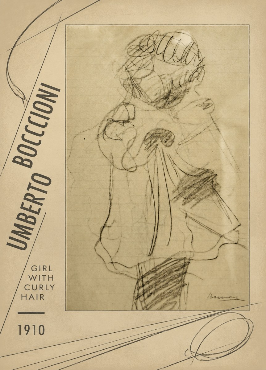 Umberto Boccioni Girl with Curly Hair No2 - Póster