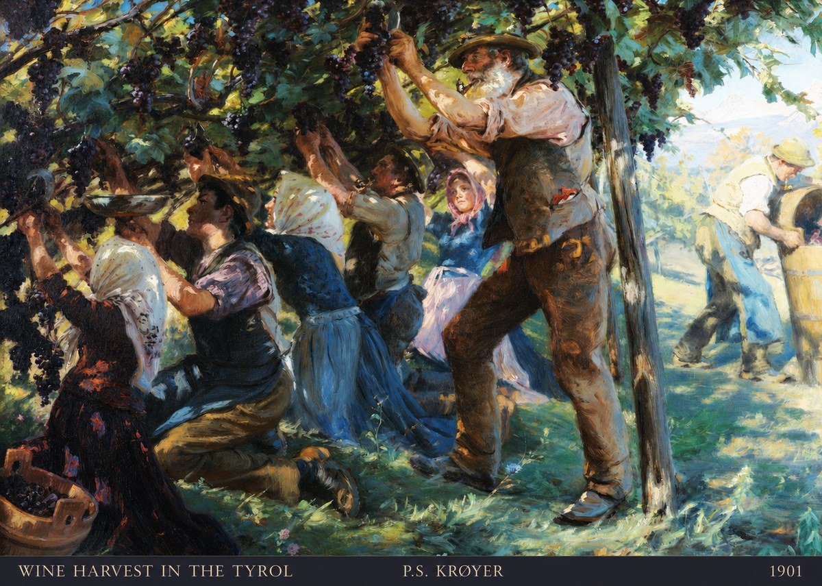 P.S. Krøyer Wine Harvest in the Tyrol No6 - Póster
