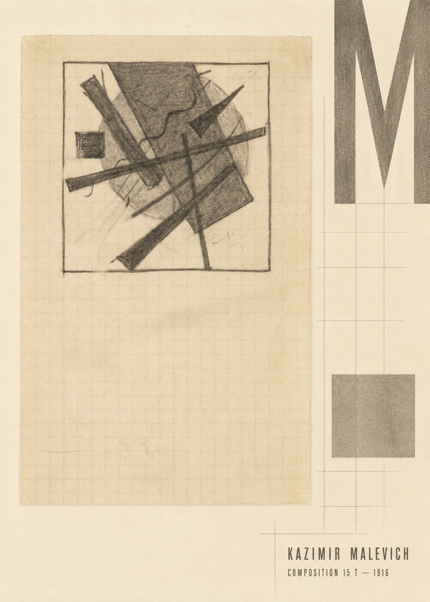 Kazimir Malevich Composition 15 T - 1916 No5 - Póster
