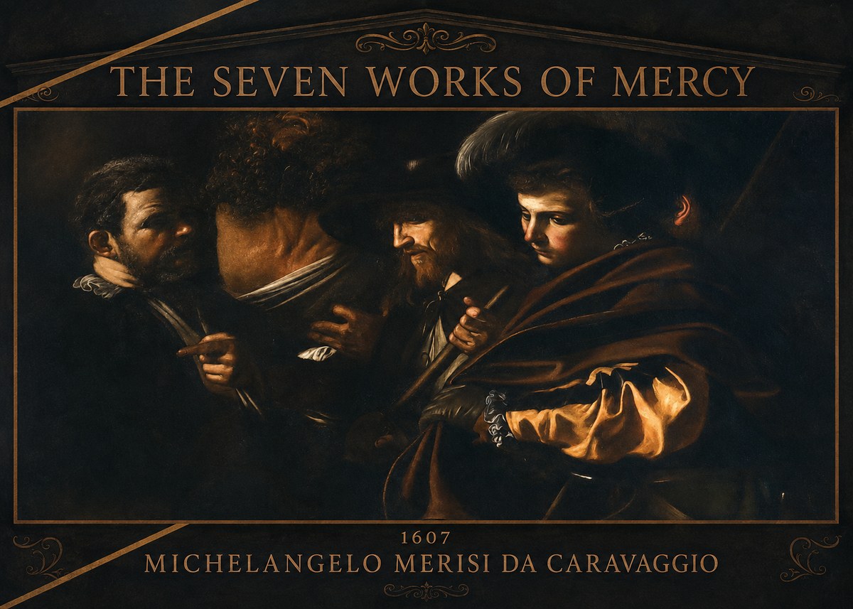 Michelangelo Merisi da Caravaggio The Seven Works of Mercy VI No3 - Póster