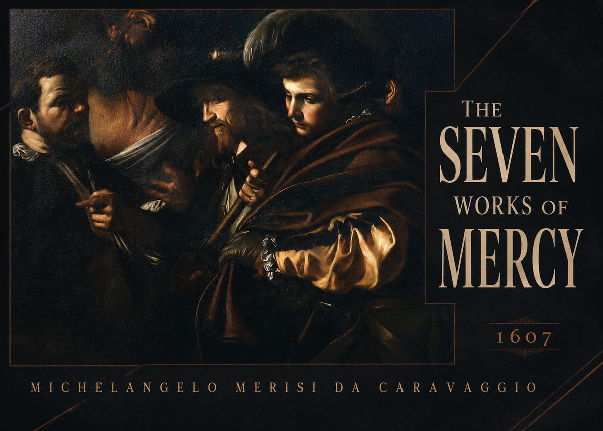 Michelangelo Merisi da Caravaggio The Seven Works of Mercy VI No4 - Póster