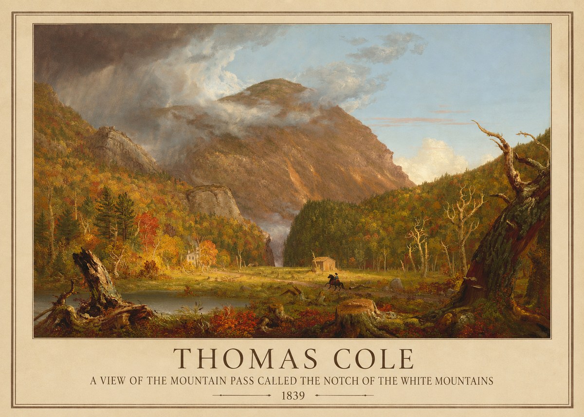 Thomas Cole A View of the Mountain Pass Called the Notch of the White Mountains No1 - Póster
