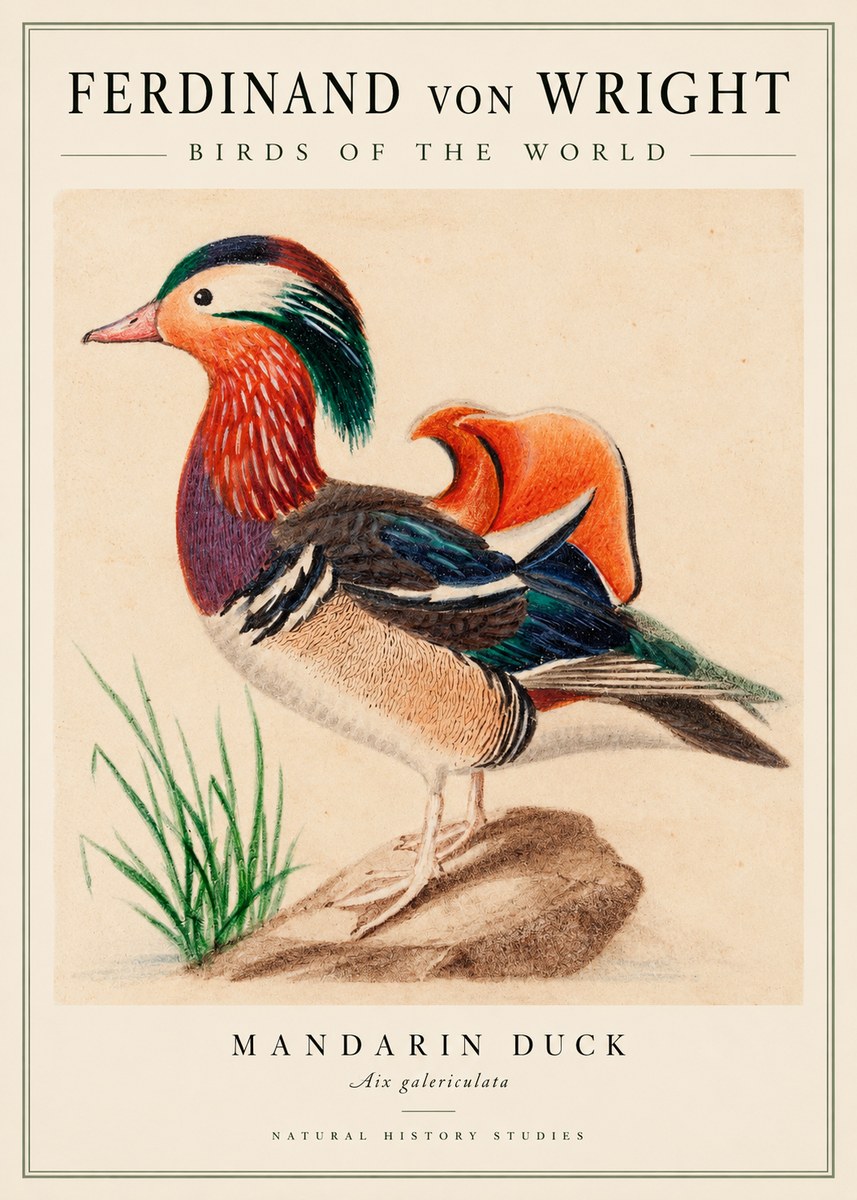 Ferdinand von Wright Mandarin Duck No3 - Póster