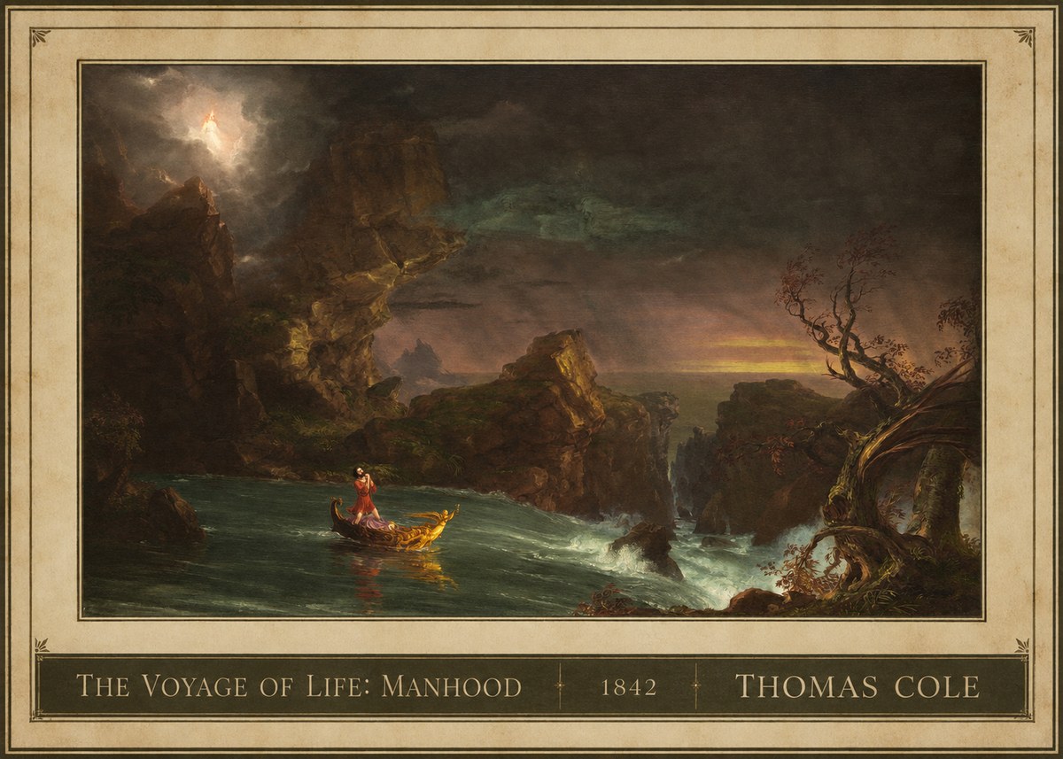 Thomas Cole The Voyage of Life: Manhood III No1 - Póster