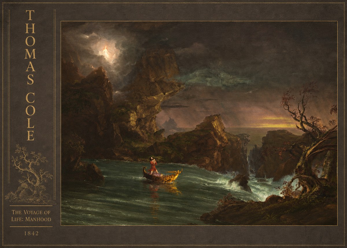 Thomas Cole The Voyage of Life: Manhood III No3 - Póster