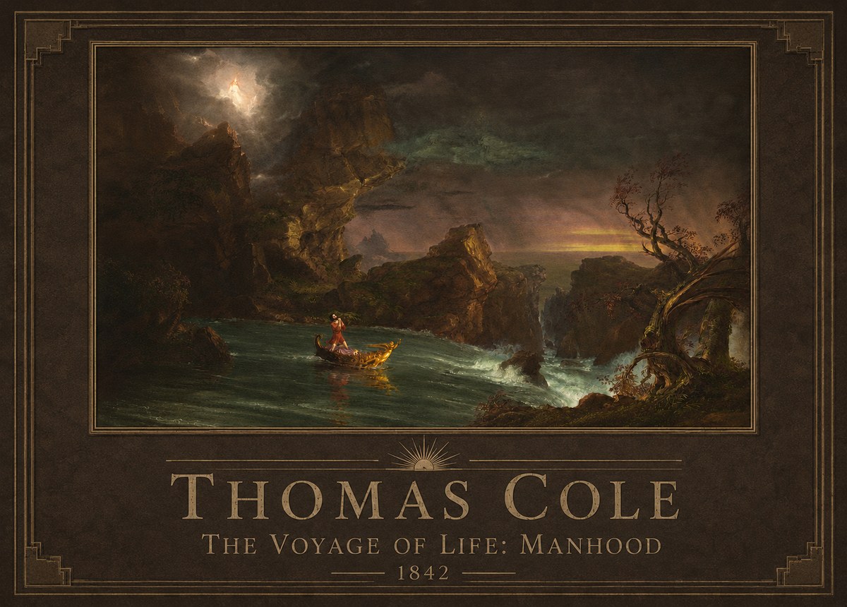 Thomas Cole The Voyage of Life: Manhood III No5 - Póster
