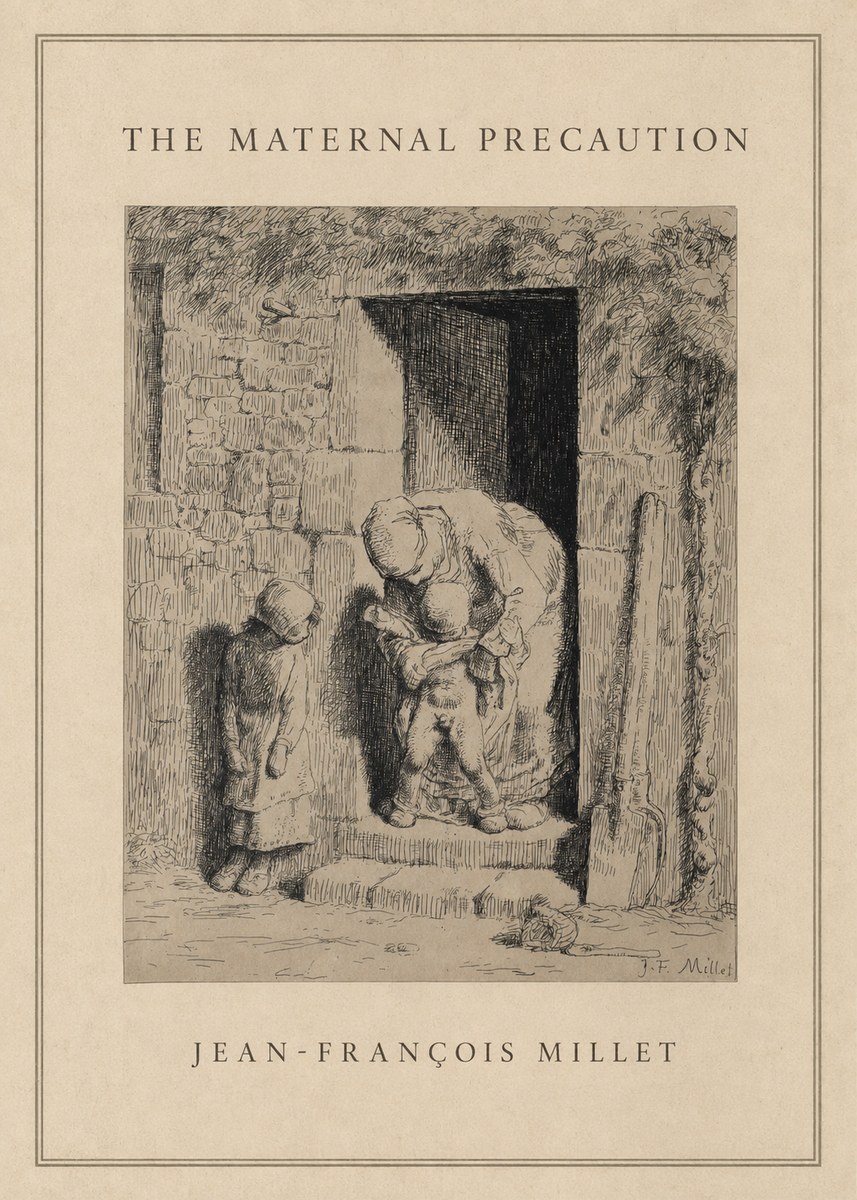 Jean-François Millet The Maternal Precaution No1 - Póster